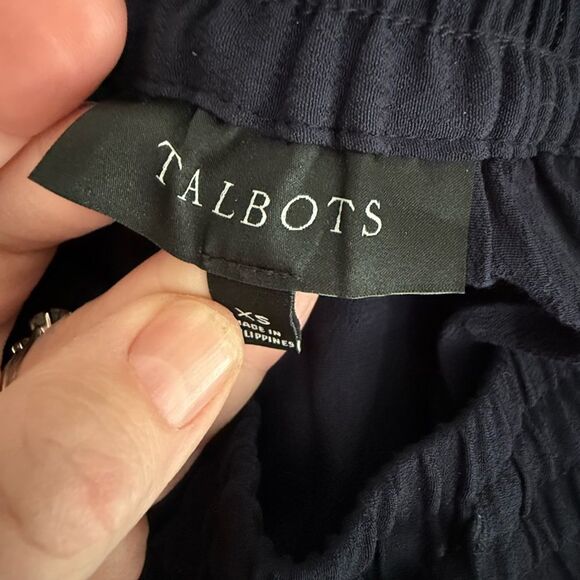 New Talbots navy blue button front boho skirt size XS - Picture 4 of 8